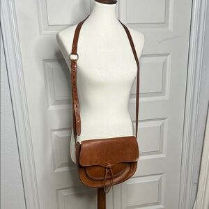 Madewell Brown Leather Crossbody Bag Saddle Style Adjustable Strap